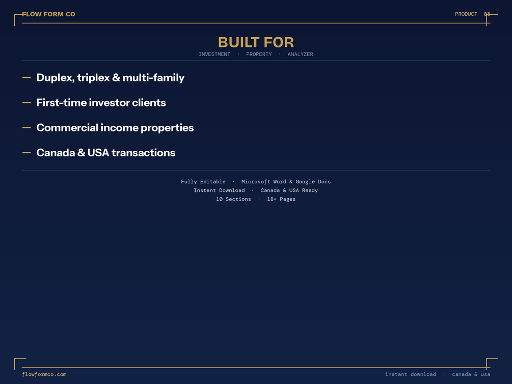 Investment Property Analyzer — Excel Calculator + Word Report