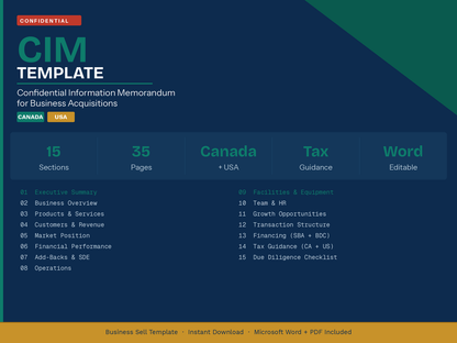 Full CIM Template plus guide and sample