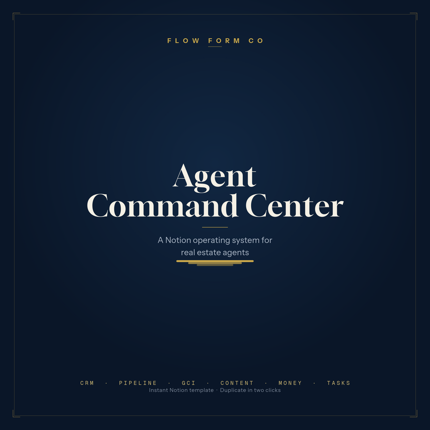 Agent Command Center — Notion Real Estate Operating System | CRM, Pipeline & GCI Tracker for Agents