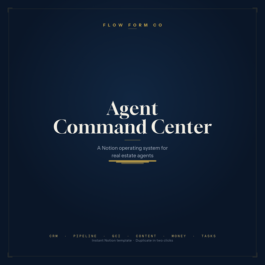 Agent Command Center — Notion Real Estate Operating System | CRM, Pipeline & GCI Tracker for Agents